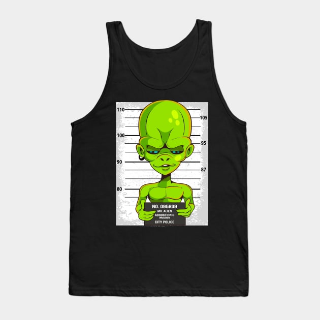 Alien Mugshot Cryptozoology Tank Top by GigibeanCreations